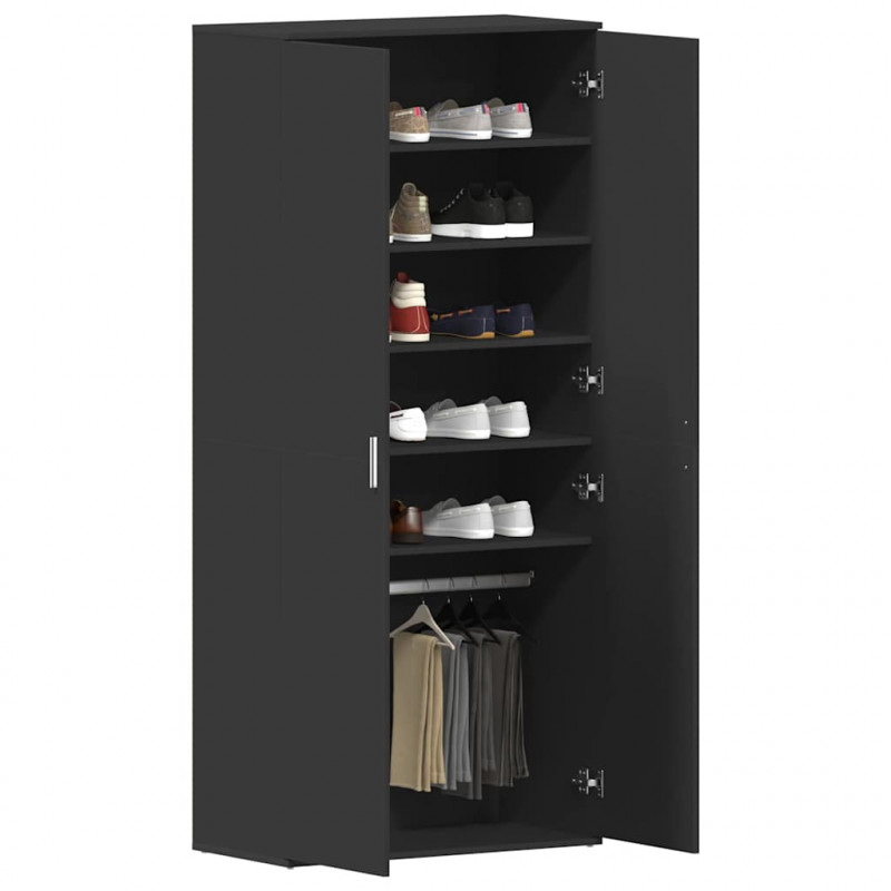 Szafka na buty Czarny 80 x 39 x 178 cm Materiał drewnopochodny