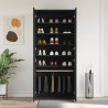 Szafka na buty Czarny 80 x 39 x 178 cm Materiał drewnopochodny