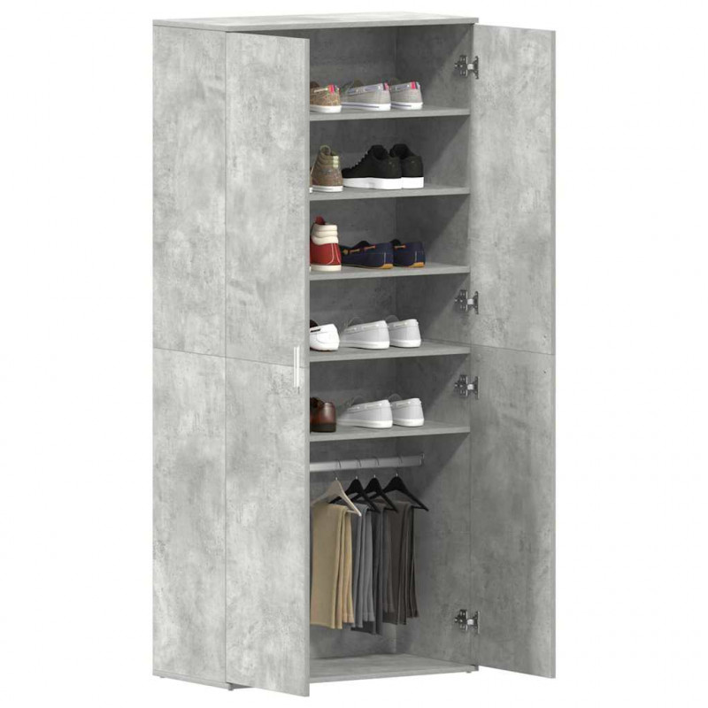 Szafka na buty z półką Betonowy szary 80 x 39 x 178 cm
