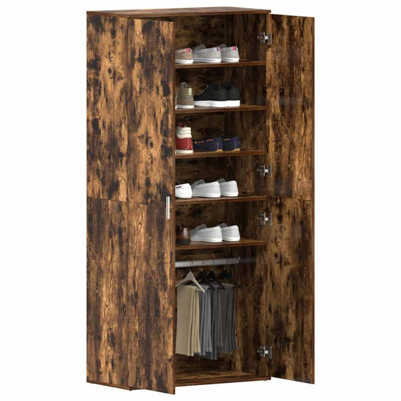 Szafka na buty z półką z drzwiami Dąb wędzony 80 x 39 x 178 cm