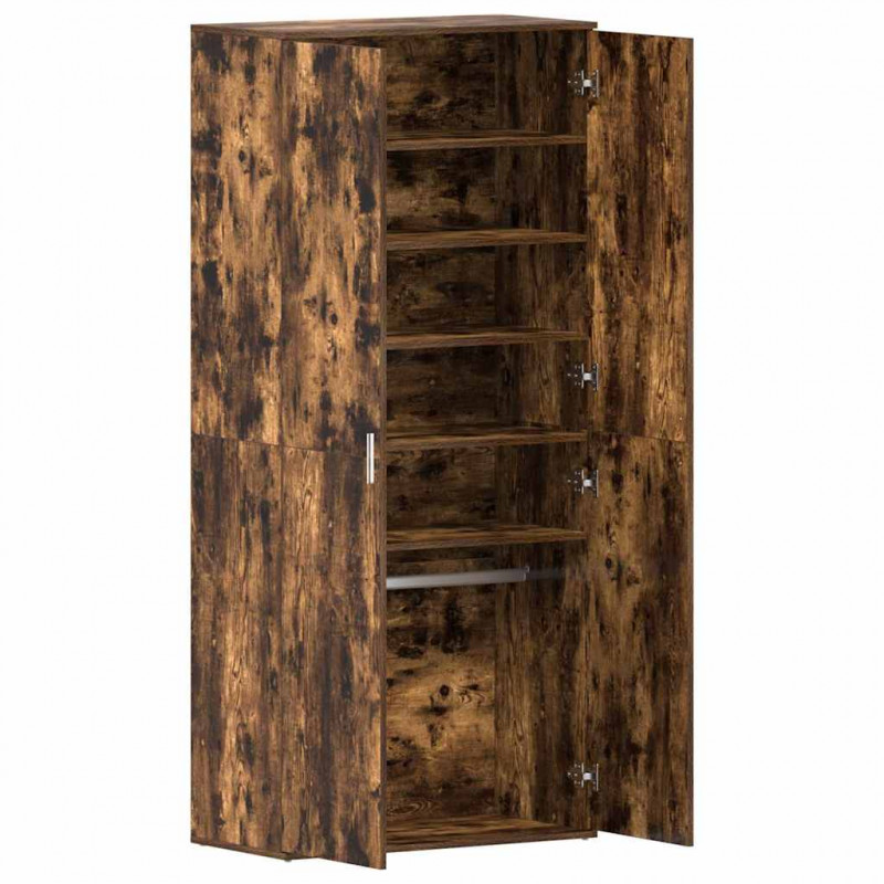 Szafka na buty z półką z drzwiami Dąb wędzony 80 x 39 x 178 cm