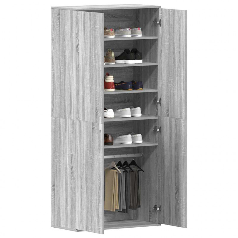 Szafka na buty z półką z drzwiami Szary Sonoma 80 x 39 x 178 cm