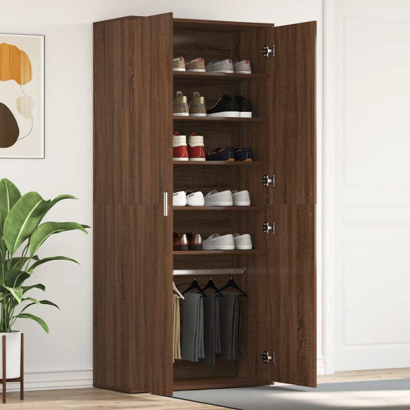 Szafka na buty z półką z drzwiami Brązowy dąb 80 x 39 x 178 cm