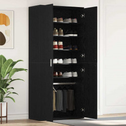 Szafka na buty z półką z drzwiami Czarny Dąb 80 x 39 x 178 cm