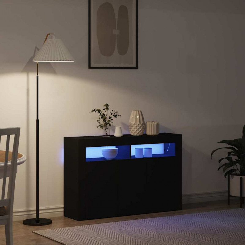 Bufet Czarny 116 x 30 x 75 cm Materiał drewnopochodny