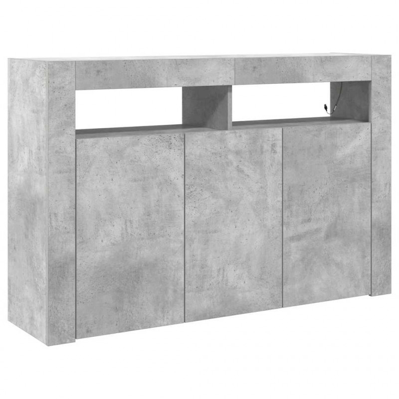 Bufet Betonowy szary 116 x 30 x 75 cm Materiał drewnopochodny