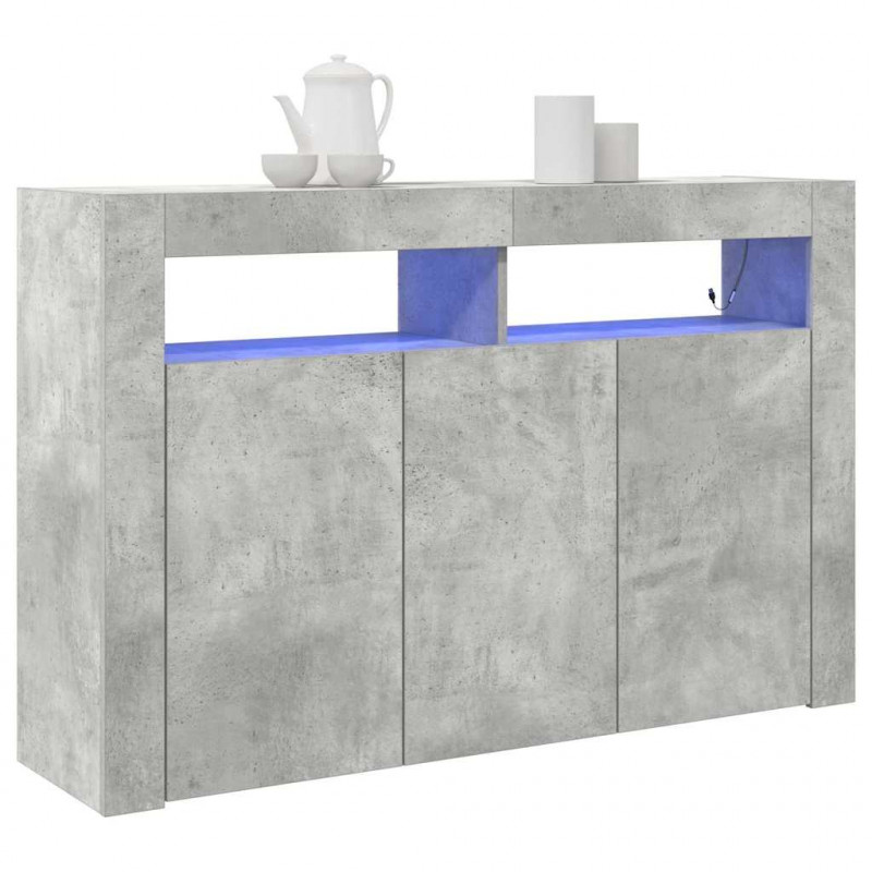 Bufet Betonowy szary 116 x 30 x 75 cm Materiał drewnopochodny