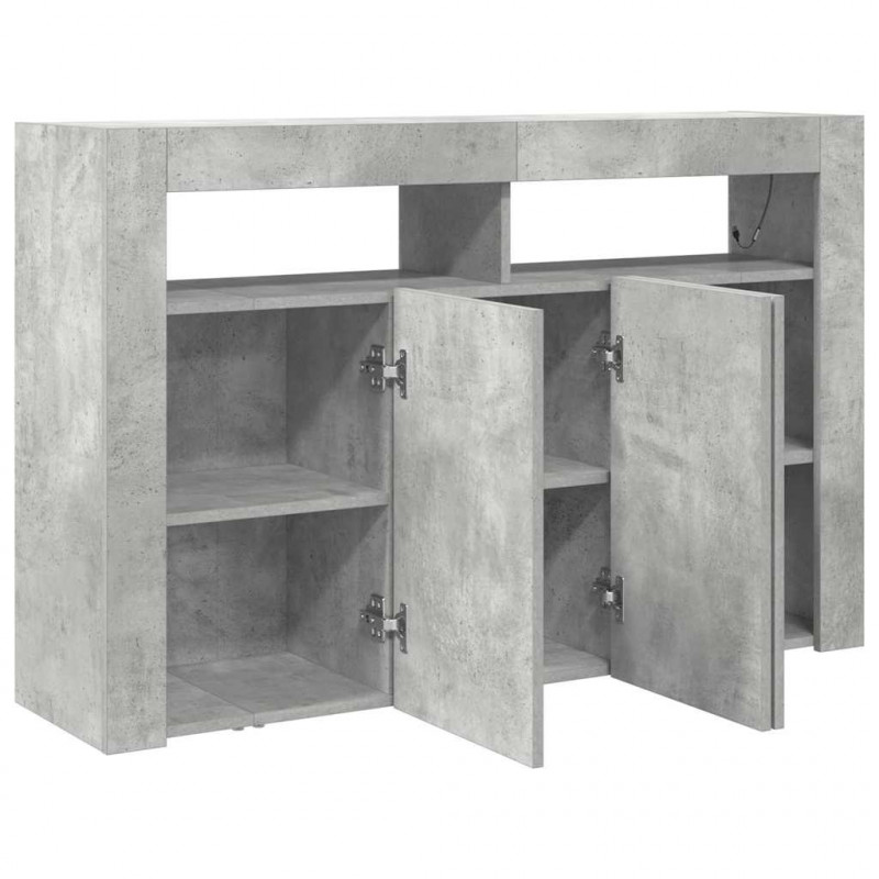 Bufet Betonowy szary 116 x 30 x 75 cm Materiał drewnopochodny