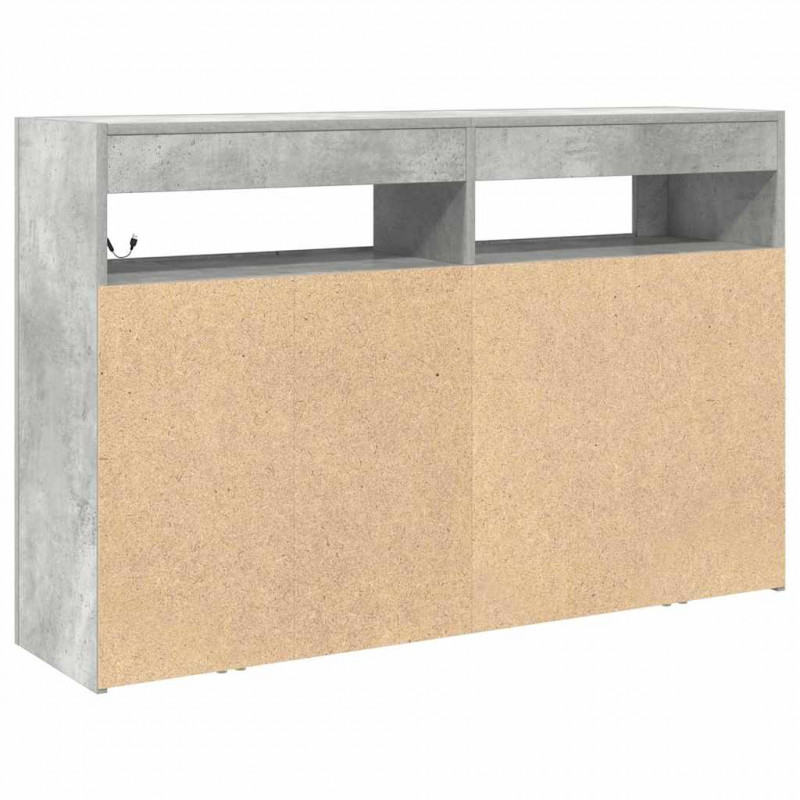 Bufet Betonowy szary 116 x 30 x 75 cm Materiał drewnopochodny