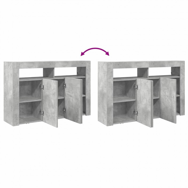 Bufet Betonowy szary 116 x 30 x 75 cm Materiał drewnopochodny