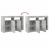 Bufet Betonowy szary 116 x 30 x 75 cm Materiał drewnopochodny