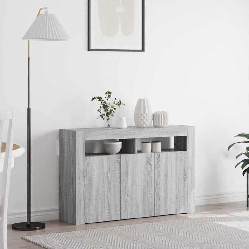 Bufet Szary Sonoma 116 x 30 x 75 cm Materiał drewnopochodny