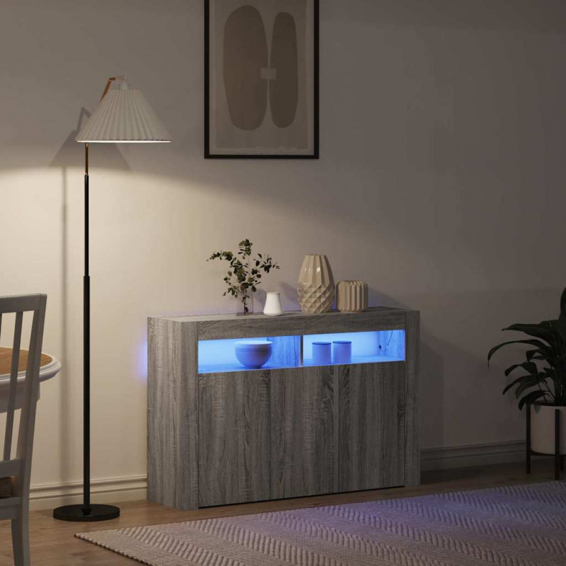 Bufet Szary Sonoma 116 x 30 x 75 cm Materiał drewnopochodny