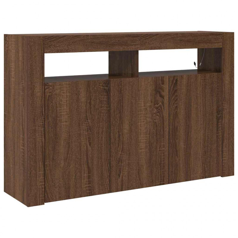 Bufet Brązowy dąb 116 x 30 x 75 cm Materiał drewnopochodny