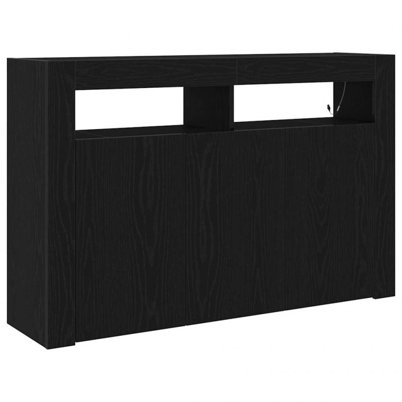 Bufet Czarny Dąb 116 x 30 x 75 cm Materiał drewnopochodny