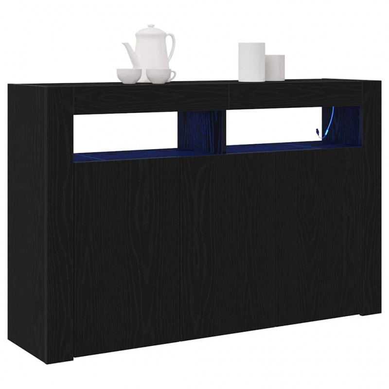 Bufet Czarny Dąb 116 x 30 x 75 cm Materiał drewnopochodny