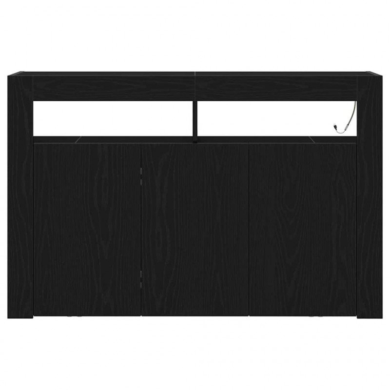 Bufet Czarny Dąb 116 x 30 x 75 cm Materiał drewnopochodny