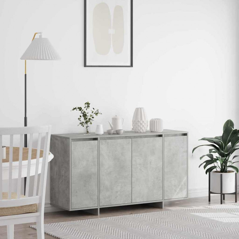 Bufet Betonowy szary 135 x 41 x 75 cm Materiał drewnopochodny