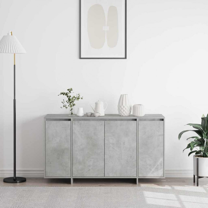 Bufet Betonowy szary 135 x 41 x 75 cm Materiał drewnopochodny