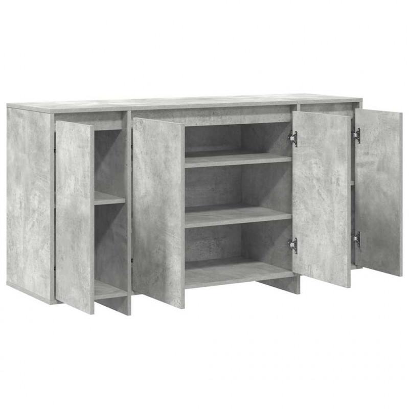Bufet Betonowy szary 135 x 41 x 75 cm Materiał drewnopochodny