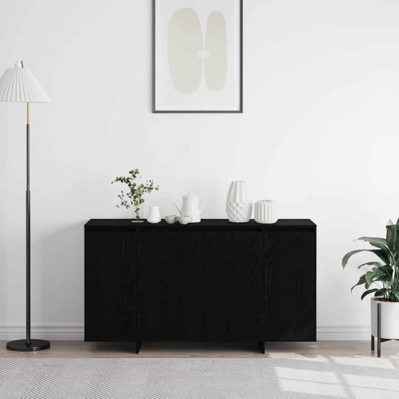 Bufet Czarny Dąb 135 x 41 x 75 cm Materiał drewnopochodny