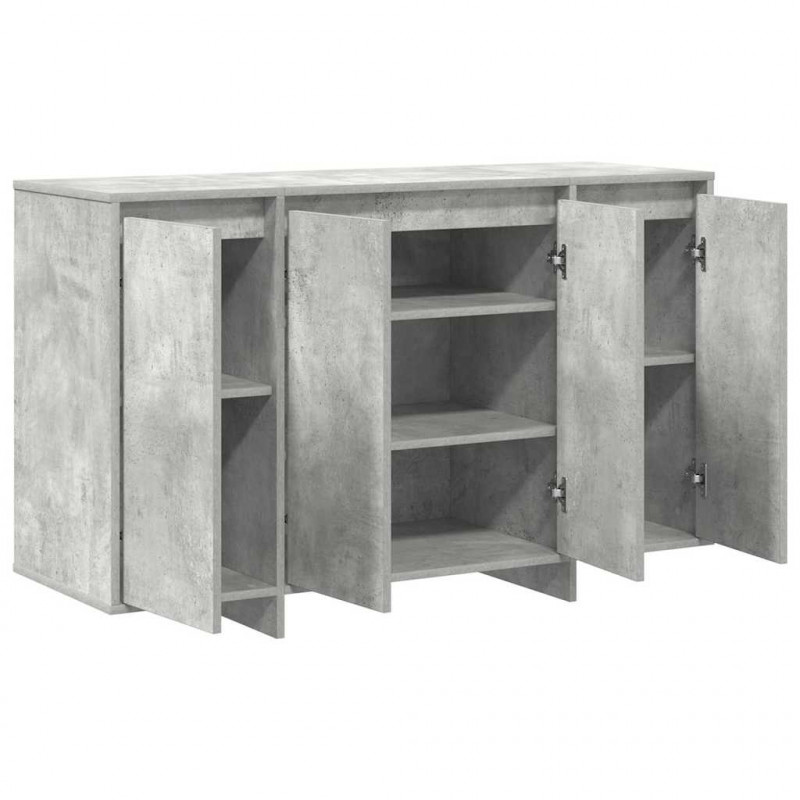 Bufet Betonowy szary 120 x 41 x 75 cm Materiał drewnopochodny