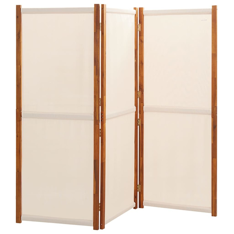 Parawan 3-panelowy, kremowy, 210 x 180 cm
