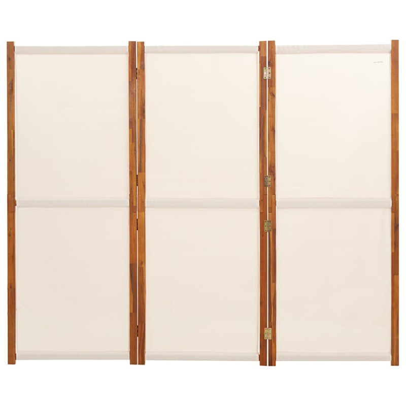 Parawan 3-panelowy, kremowy, 210 x 180 cm
