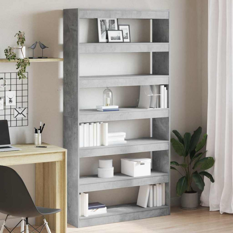 Szafka na książki Betonowy szary 100 x 30 x 198 cm