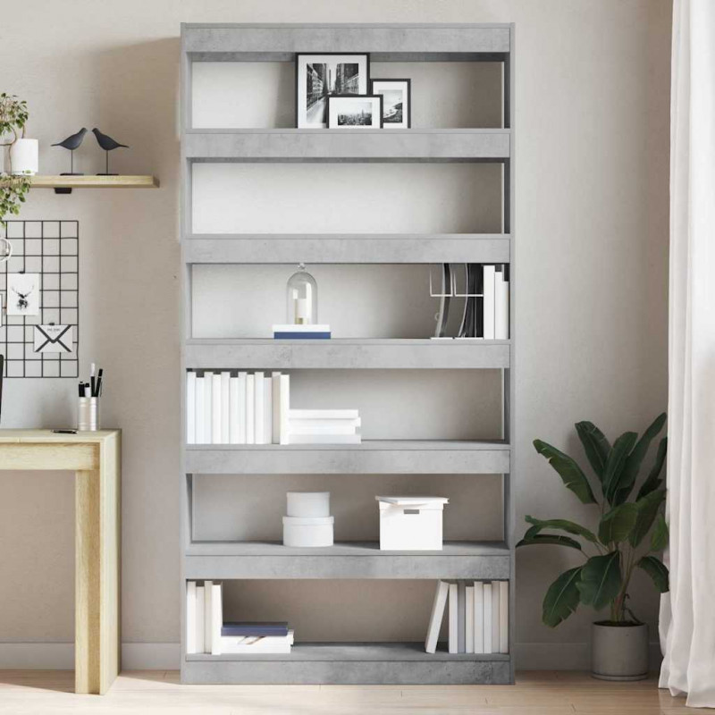 Szafka na książki Betonowy szary 100 x 30 x 198 cm