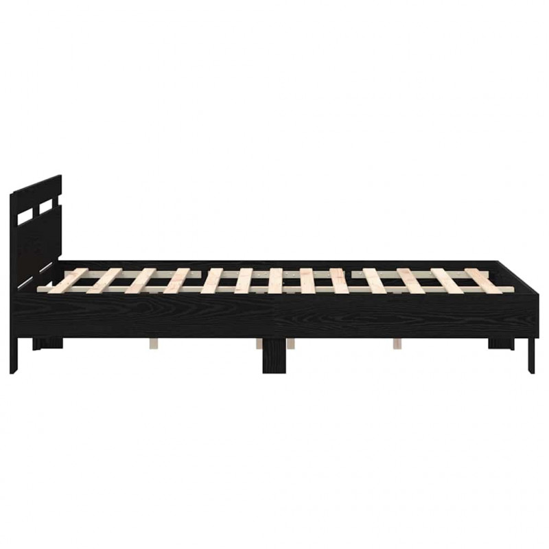 Ramka łóżka Czarny Dąb 150 x 200 cm Materiał drewnopochodny