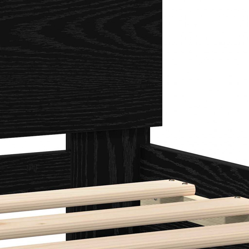 Ramka łóżka Czarny Dąb 150 x 200 cm Materiał drewnopochodny