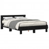 Ramka łóżka Czarny Dąb 140 x 190 cm Materiał drewnopochodny