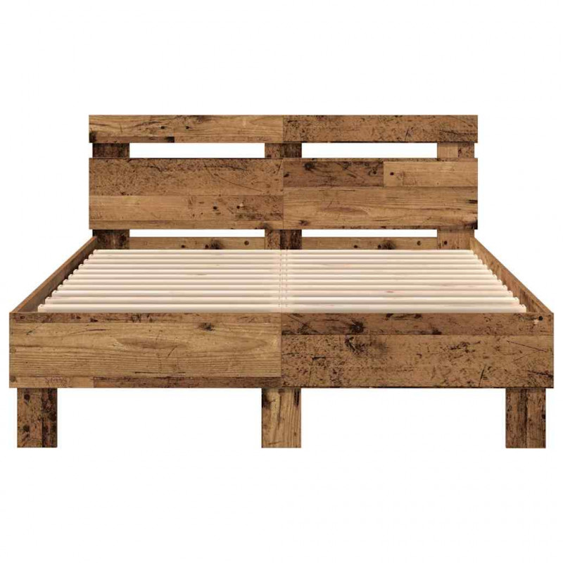 Ramka łóżka Stare drewno 120 x 190 cm Materiał drewnopochodny