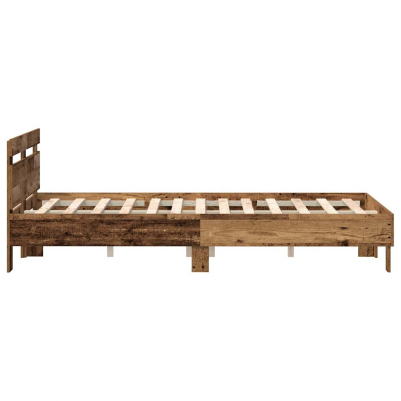 Ramka łóżka Stare drewno 120 x 190 cm Materiał drewnopochodny