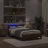 Ramka łóżka z LED Z zagłówkiem Dąb rzemieślniczy 120 x 190 cm