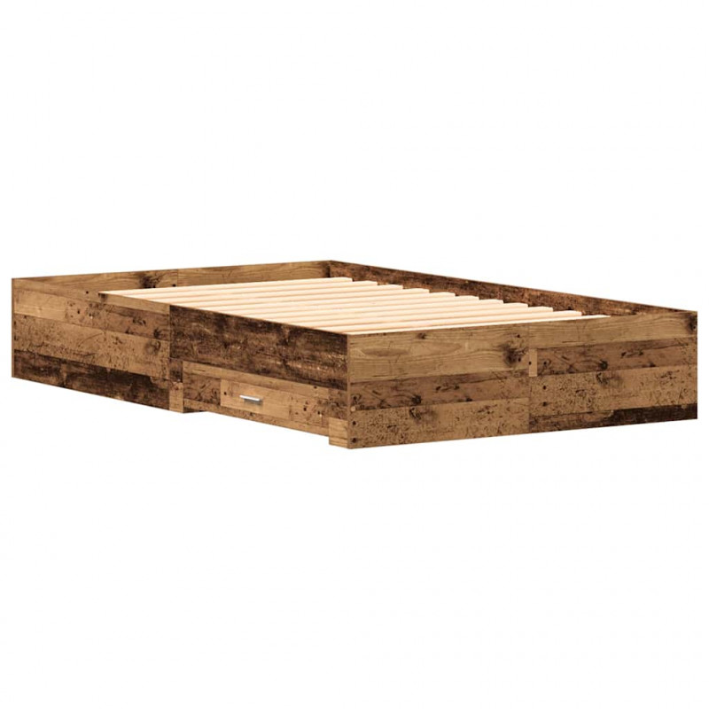 Ramka łóżka Stare drewno 120 x 200 cm Materiał drewnopochodny