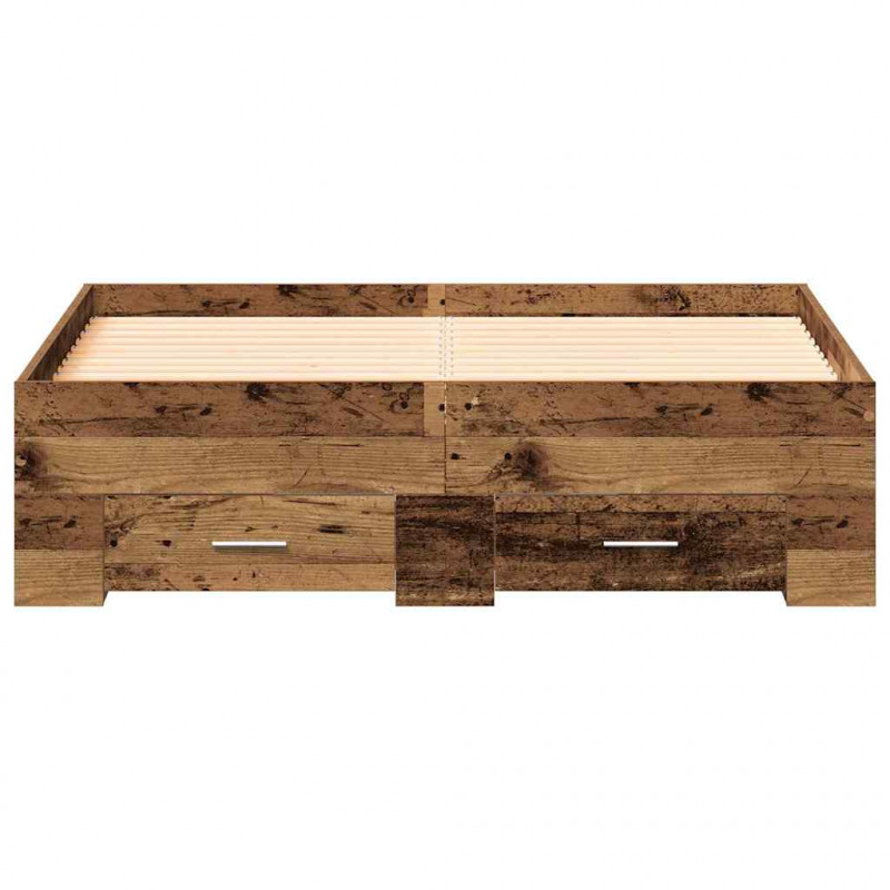 Ramka łóżka Stare drewno 120 x 190 cm Materiał drewnopochodny
