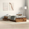 Ramka łóżka Stare drewno 100 x 200 cm Materiał drewnopochodny