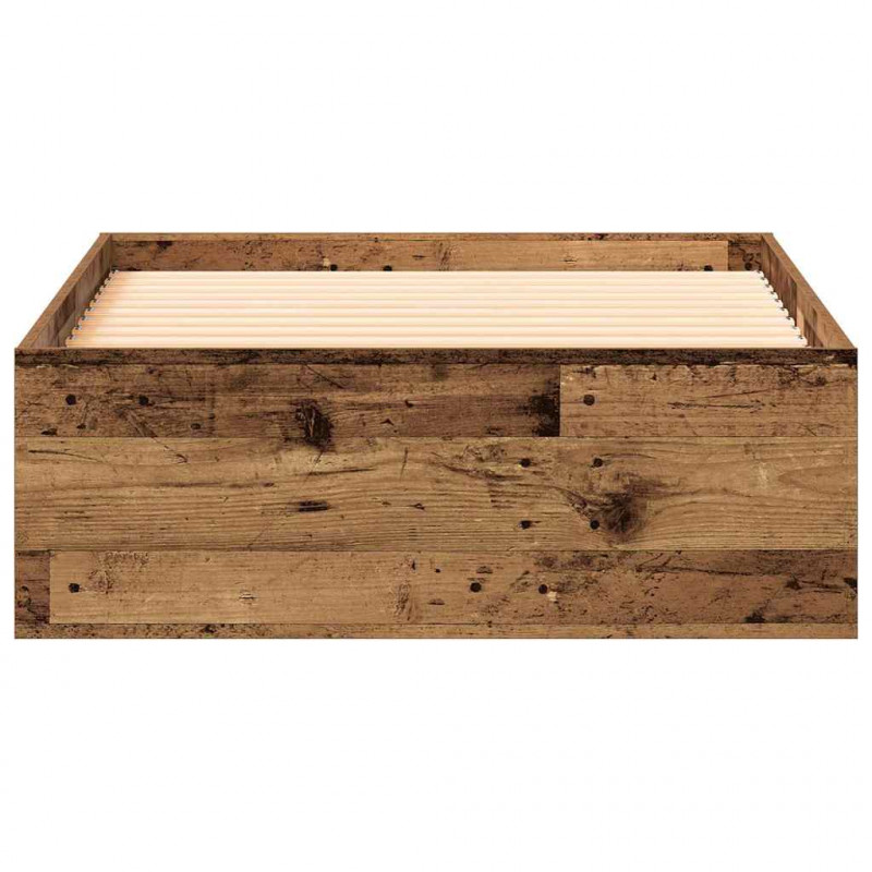 Ramka łóżka Stare drewno 100 x 200 cm Materiał drewnopochodny