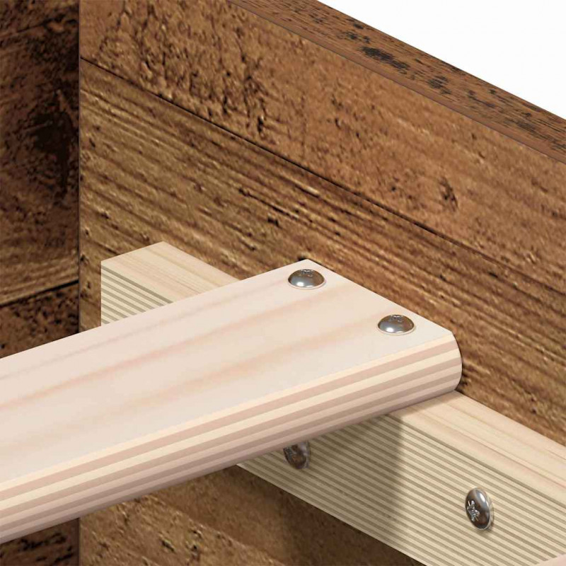 Ramka łóżka Stare drewno 100 x 200 cm Materiał drewnopochodny