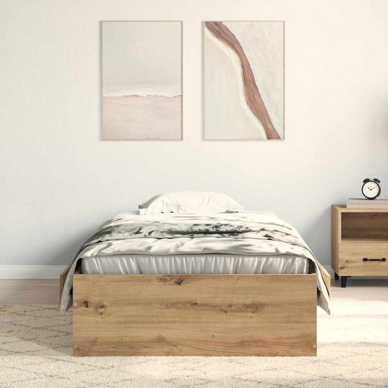 Ramka łóżka z szufladą Dąb rzemieślniczy 100 x 200 cm
