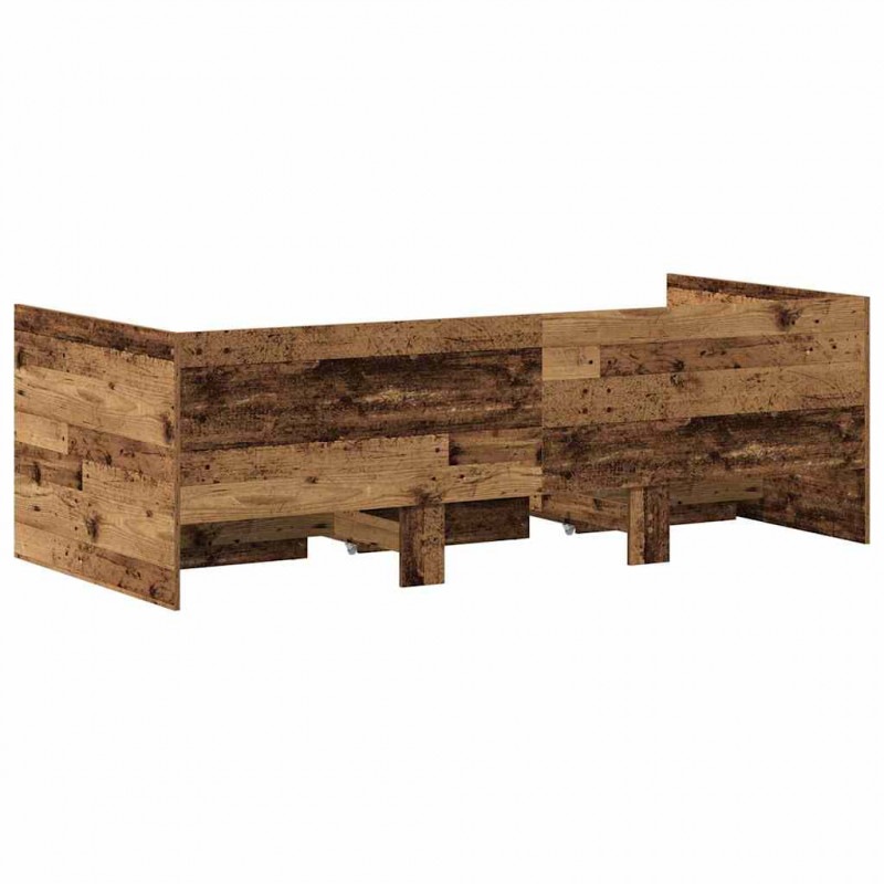 Łóżko dzienne Stare drewno 90 x 200 cm Materiał drewnopochodny