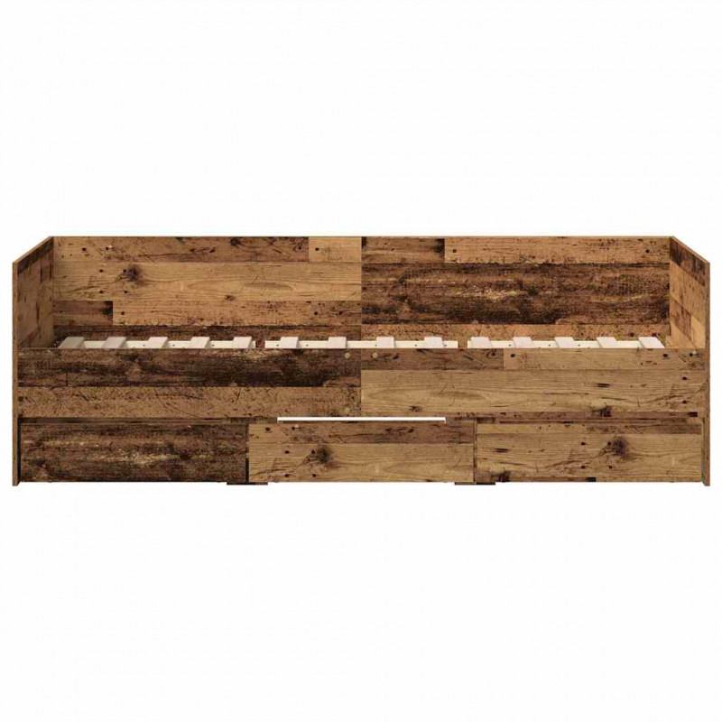 Łóżko dzienne Stare drewno 90 x 190 cm Materiał drewnopochodny