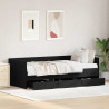 Łóżko dzienne Czarny Dąb 90 x 190 cm Materiał drewnopochodny