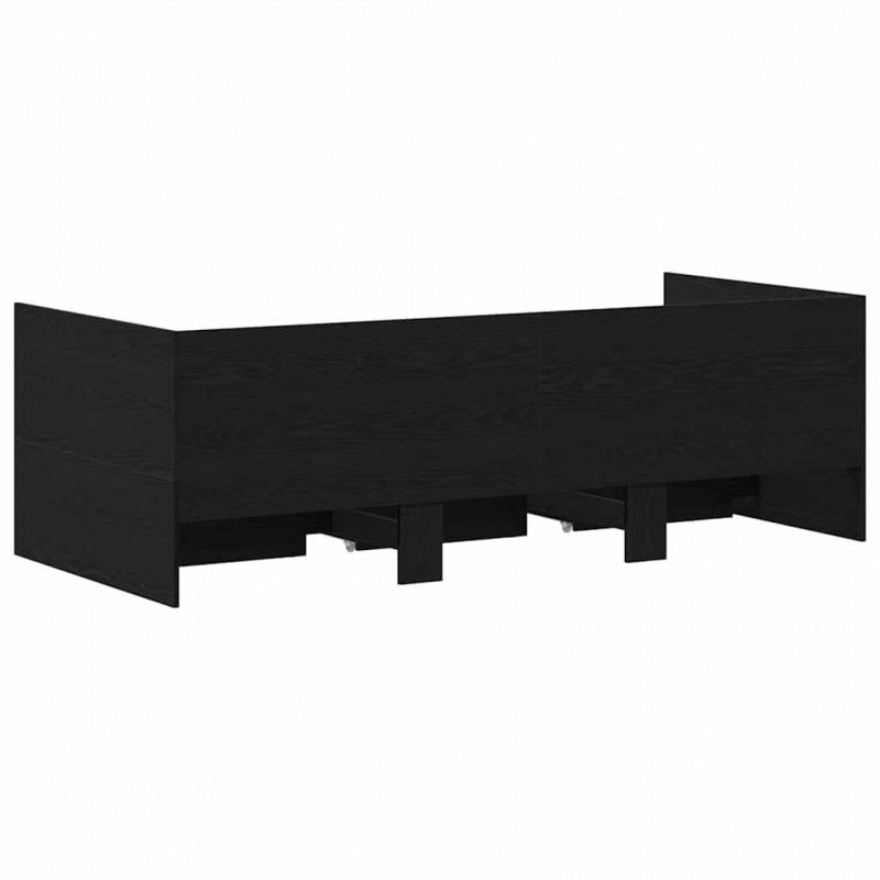 Łóżko dzienne Czarny Dąb 90 x 190 cm Materiał drewnopochodny