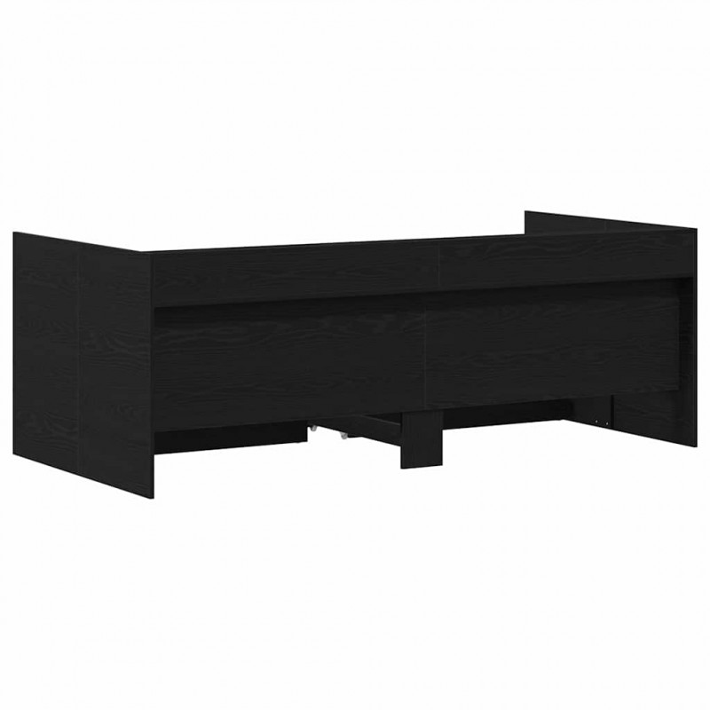 Łóżko dzienne Czarny Dąb 75 x 190 cm Materiał drewnopochodny