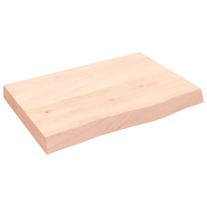 Półka, 60x40x(2-6) cm, surowe lite drewno dębowe