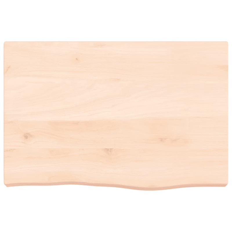 Półka, 60x40x(2-6) cm, surowe lite drewno dębowe