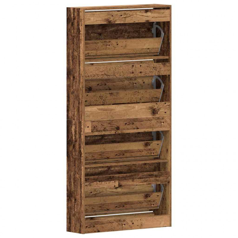 Szafka na buty z półką Stare drewno 80 x 21 x 163,5 cm